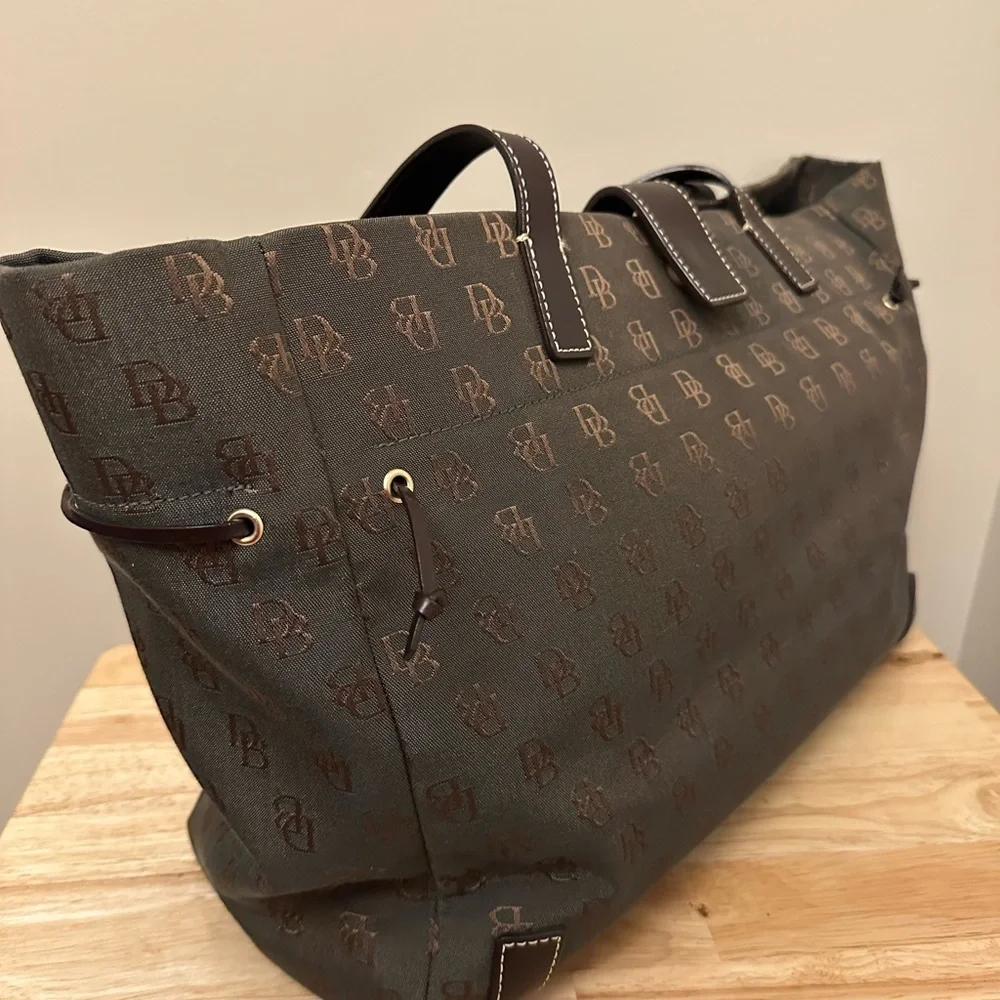 Dooney & Bourke Olive and Brown Monogram Tote/Laptop/Computer Bag/Tote